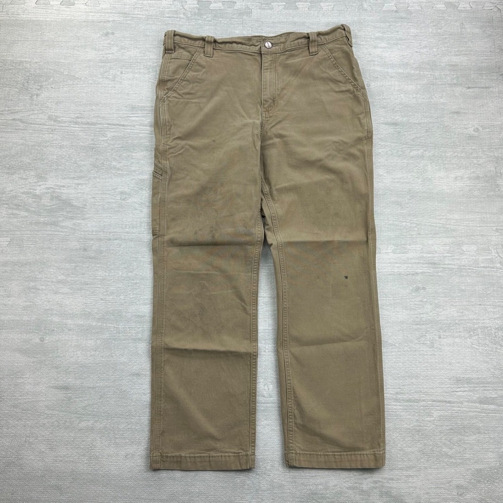 Vintage Y2K Carhartt Carpenter Pants Size 36x30 Tan Relaxed Fit Workwear Skater